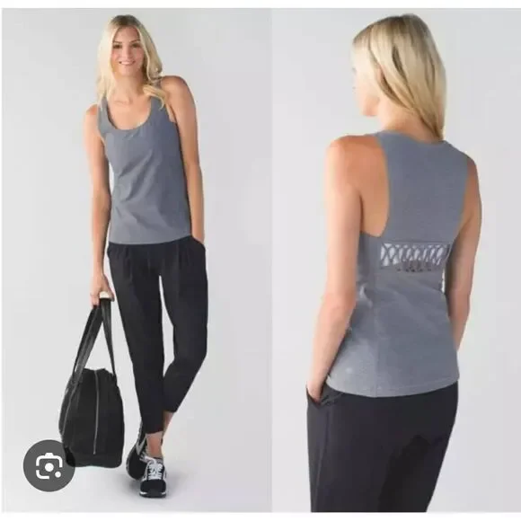 Lululemon Heathered Slate Sweaty or Not Tank Top Size Médium - Picture 1 of 9